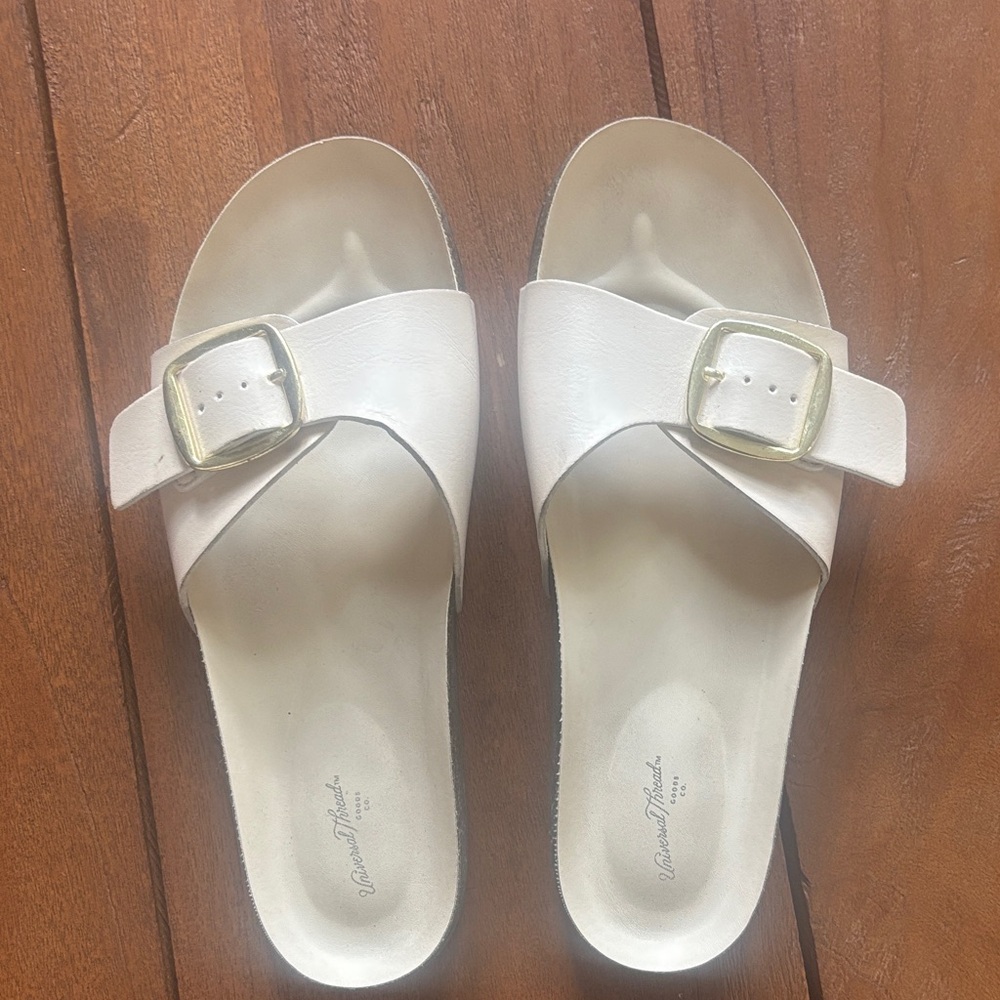 Cream Slide Sandals